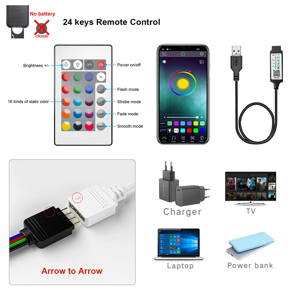 Band Bluetooth USB LED Streifen Licht 5050 SMD 5V USB RGB – Bild 5