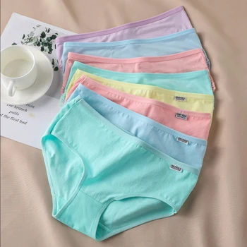 Set Bonbonfarbene Unterwäsche für Damen, bequeme, Baumwollhöschen, atmungsaktive Unterhosen (3 Stück)