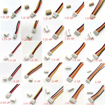 SH1.0 JST1.25 ZH1.5 PH2.0 XH2.54 Stecker Weiblich + Männlich 2/3/4/5/6/7/8/9/10P Stecker Mit Kabel (10 Stück)