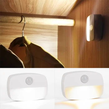LED Nacht Lichter Motion Sensor Licht Batterie Betrieben Wireless Wand Lampe Keine Blendung Korridor Schrank