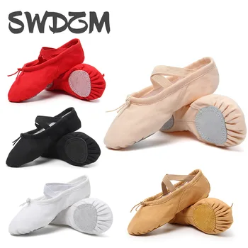 Mädchen Ballettschuhe Leinwand Flache Ballett Hausschuhe Tanzschuhe Für Erwachsene Frauen Kinder Klassische