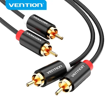 Tions 2RCA zu 2RCA Audio Kabel Gold-Überzogene 2RCA Stecker auf Stecker Aux Kabel 1m 2m für TV Verstärker