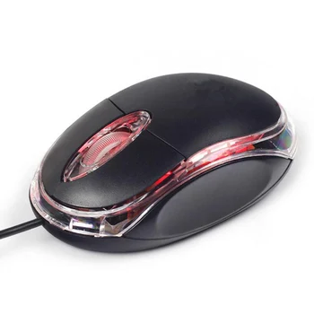 Optische Mini-Maus mit Kabel, USB-LED, ergonomisches Design, Mäuse für PC/Laptop/Notebook