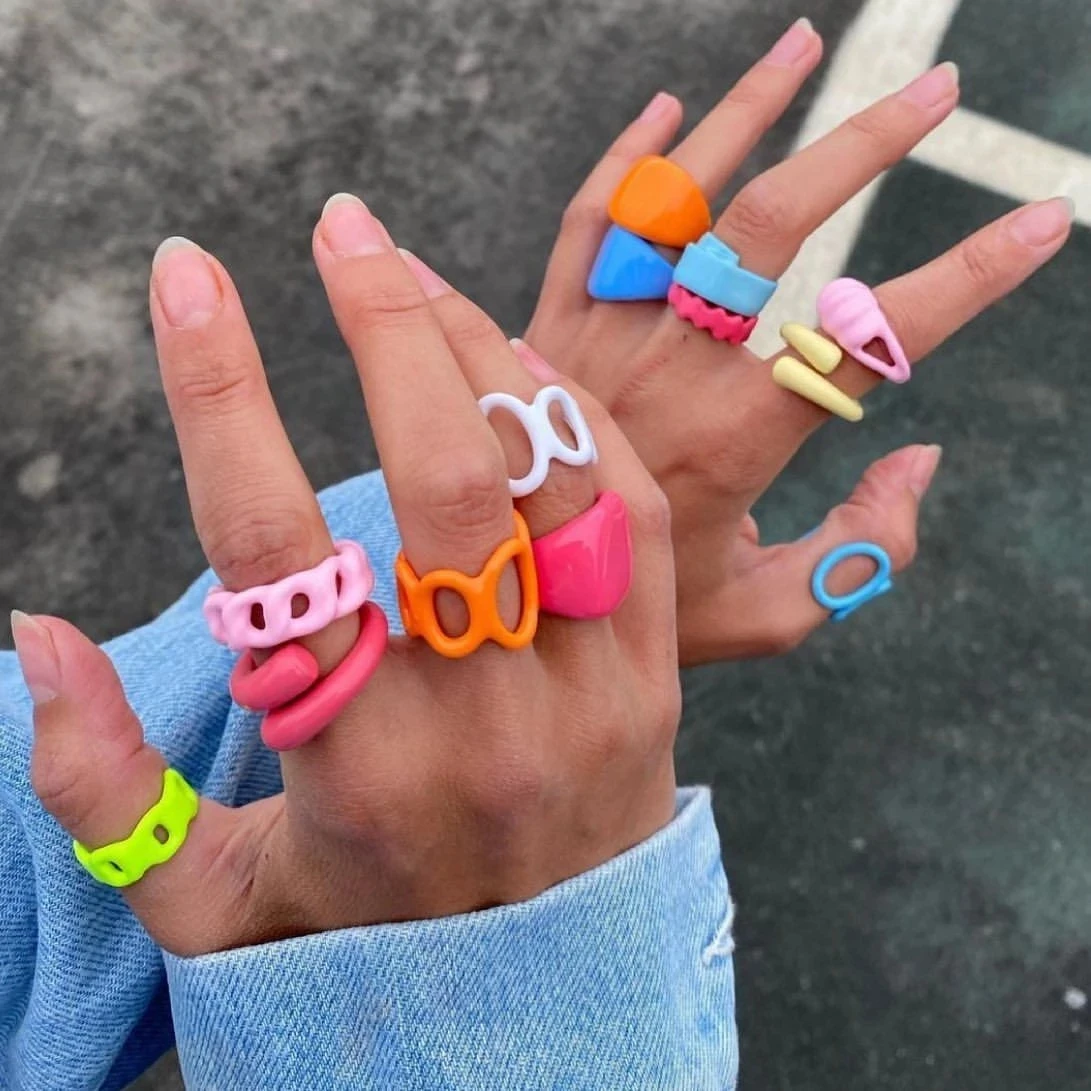 2021 neue Trendy Hand-gemalt Candy Farbe Tropft Öl – Bild 5