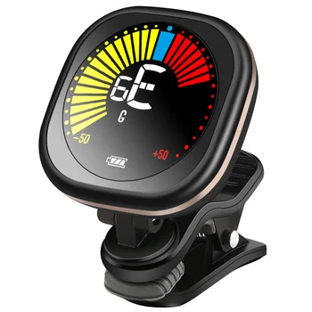 Lekato Gitarren-Tuner, wiederaufladbarer digitaler Clip-On-Ton-Tuner für elektrische Ukulele, Bass, Violine