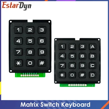 3x4 4x4 Matrix-Schalter Tastatur-Array-Modul ABS-Kunststofftasten 4x4 3x4 12 16 Tasten Membranschalter DIY-Kit