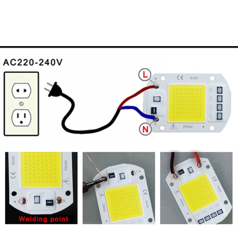 LED-Chip-COB-Lampe, 10 W, 20 W, 30 W, 50 W, AC 220 V, 240 V – Bild 4