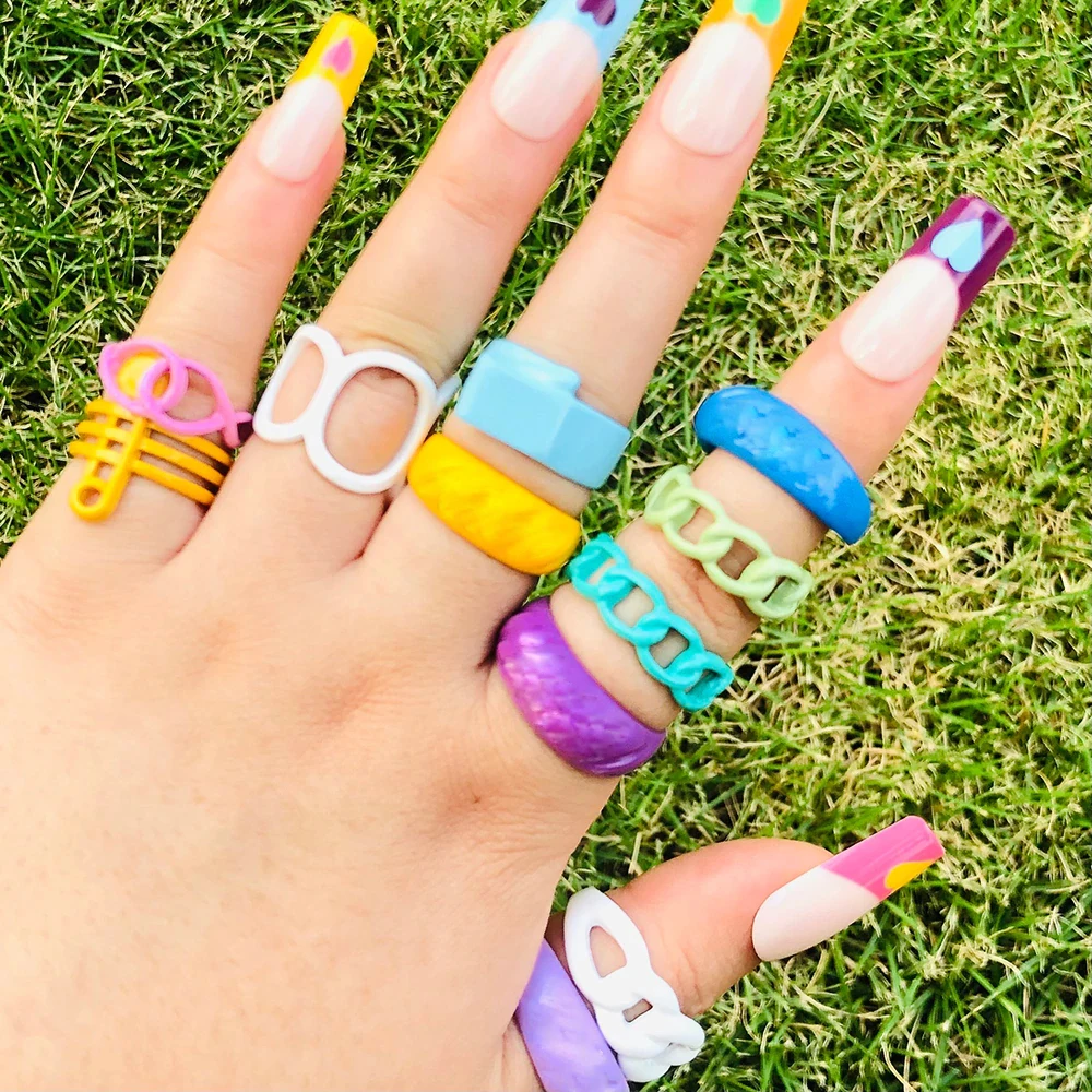 2021 neue Trendy Hand-gemalt Candy Farbe Tropft Öl – Bild 6