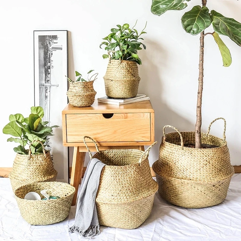 Zerolife Algen Weidenkorb Rattan Hängender Blumentopf – Bild 2