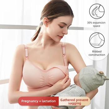 Plus Größe Still-Bh Atmungsaktive Frauen Stillen Unterwäsche Nahtlose Mutterschaft Bh Push-Up