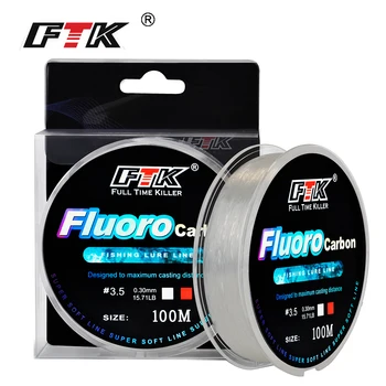 FTK 100 m 4,13-34,32 LB Fluorkohlenstoff Angeln Locken Linie Carbon Faser Führer Fliegen Angelschnur Super