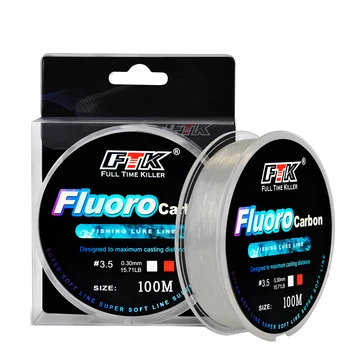 FTK 100M Fluorkohlenstoff Beschichtung Angelschnur 4,14 LB-34,32 LB Carbon Faser Monofilament Vorfach Linie