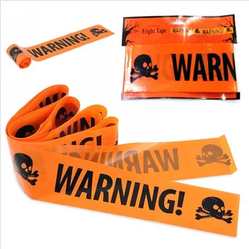 Halloween Requisiten Fenster Prop Warnlinie Kunststoff Schädel Kopf Warnband Zeichen Halloween Dekoration Hexe