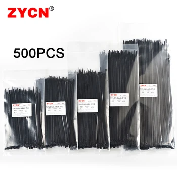 Selbstsicherndes Nylon-Kabelbinder-Set, 3,5 x 250, 4,5 x 300, Kunststoff-Reißverschluss-Draht (500 Stück)