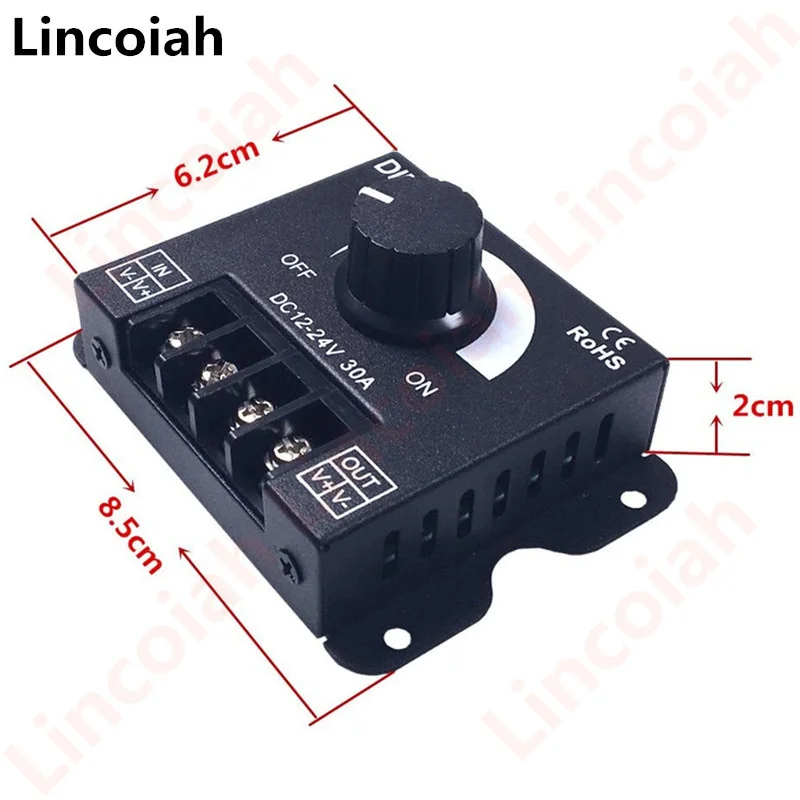 LED-Lichtleisten-Dimmer, DC12V-24V 30A PWM-Dimmcontroller für – Bild 4