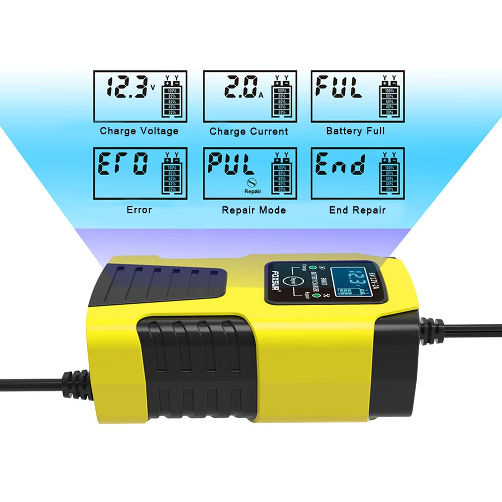12V 2A Autobatterie-Ladegerät EU-Stecker Tester Automatisches – Bild 4