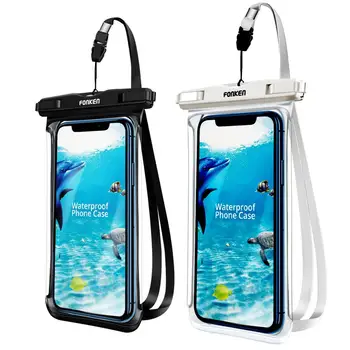 FONKEN Full View Wasserdichte Hülle für Telefon Unterwasser Schnee Regenwald Transparente Trockentasche
