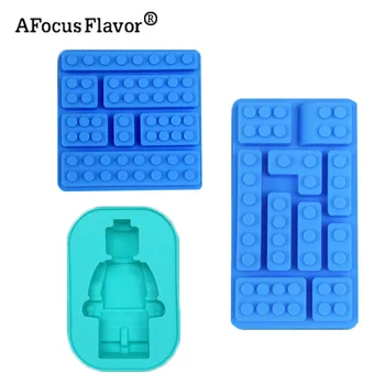 Silikon Kuchen Form Schokolade Cookie Fondant Form Roboter Bausteine DIY Eis Form Kuchen Dekoration Küche