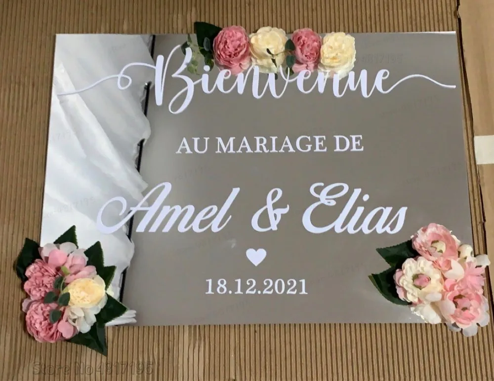 Mariage Hochzeit Willkommensschild Vinyl Aufkleber – Bild 4