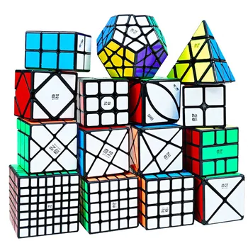QIYI Geschwindigkeit Zauberwürfel 3x3x3 4x4x4 5x5x5 Puzzle Schwarz Aufkleber Zauberwürfel Bildung Lernen Cubo