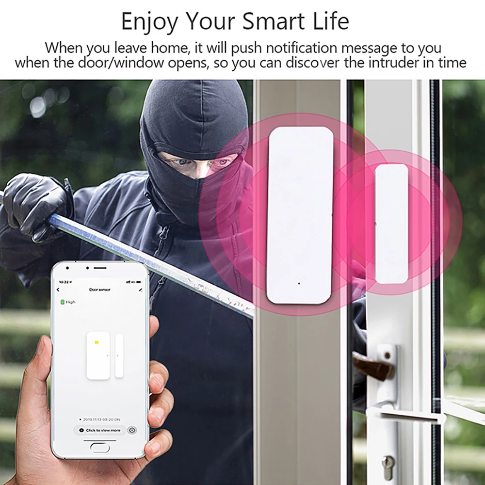 Tuya WiFi Zigbee Türsensor Kontaktsensor Offen Geschlossen – Bild 3