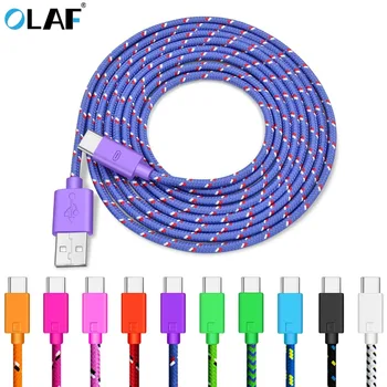 USB-C Kabel, Nylon geflochten, Schnellladen und Datensync