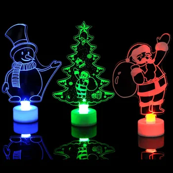 Bunte LED dekorative Lichter Neujahr Weihnachtsbaum Anhänger Dekorationen Schneemann Weihnachtsmann Licht Neon