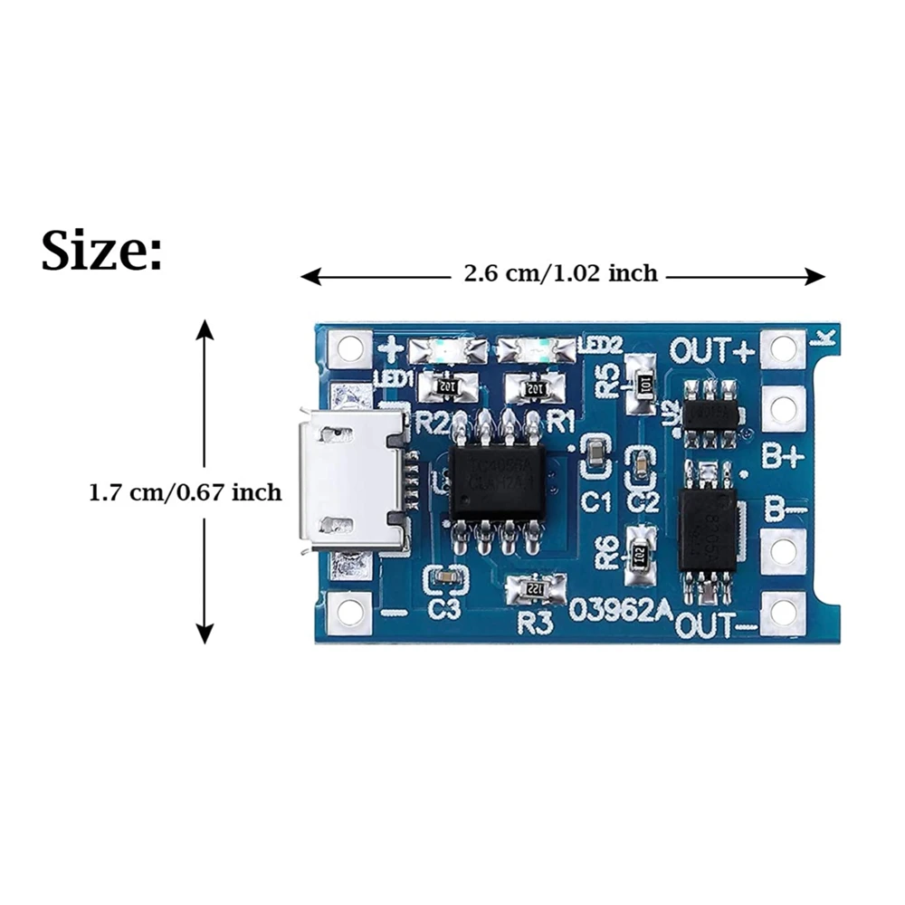 1 Stück 5V 1A Micro USB 18650 Typ-C Lithium-Akku Ladeboard – Bild 2