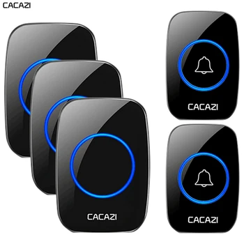 CACAZI Drahtlose Wasserdichte Türklingel 300m Reichweite US EU UK AU Stecker Home Intelligente Tür Glocke