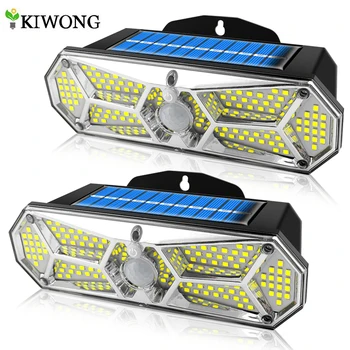 Solarleuchten für den Außenbereich, Bewegungsmelder, 158 LEDs, IP65, wasserdicht, superhell, kabellose