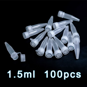 1,5 ml Labor-PP-Kunststoff-Reagenzgläser, Zentrifugenröhrchen, Fläschchen mit Schraubverschluss (100 Stück)