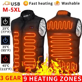9-beheizte Weste Zonen Elektrisch beheizte Jacken Männer Frauen Sportbekleidung Beheizter Mantel Graphene Heat