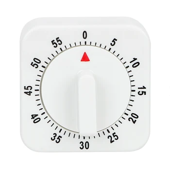 60-Minuten-Küchentimer, Countdown-Alarm, Erinnerung, HILIFE Kochutensilien, mechanischer Timer, weißes Quadrat