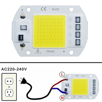 LED-Chip-COB-Lampe, 10 W, 20 W, 30 W, 50 W, AC 220 V, 240 V, IP65, Smart IC, kein Treiber erforderlich