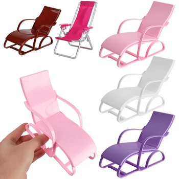 1/6 puppe Strand Stuhl Lounge Zimmer Faltbare Deckchair Spielen Haus Puppenhaus Möbel Kinder Geschenk