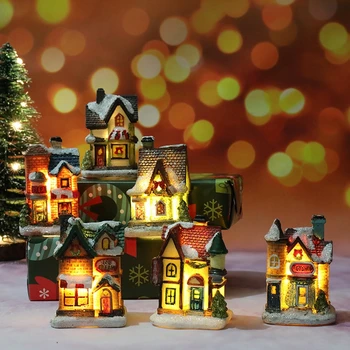 Weihnachtshaus-Lichtdekorationen für Zuhause, Ornamente, Kinder, Weihnachtsgeschenk, Neujahr 2025