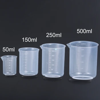 50/150/250/500ml Kunststoff Messbecher für Labor Becher Graduiert Becher küche Backen Liefert Messung Werkzeug