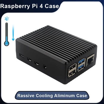 Raspberry Pi 4, Gehäuse aus Aluminiumlegierung, Metallschutzgehäuse, passives Kühlgehäuse, Wärmeableitung