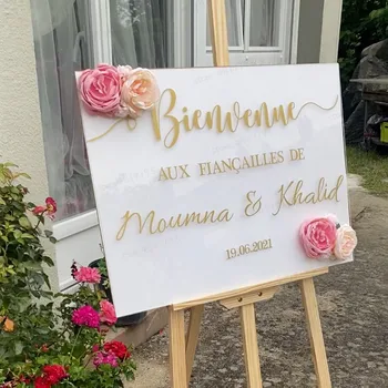 Mariage Hochzeit Willkommensschild Vinyl Aufkleber Benutzerdefinierte Texte Hochzeit Geburtstag Parteien