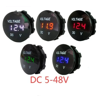DC 5V-48V Digitaler Spannungsmesser Auto Motorrad Voltmeter Spannungsprüfer für Auto Auto Motorrad ATV Boot