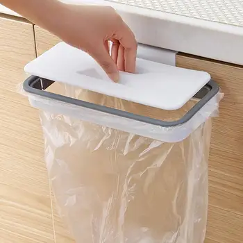 Tragbare Kunststoff Müll Hängen Tasche Küche Müll Lagerung Rack Tasche Haken Scheuer Pad Trockenen Regal