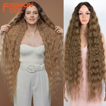 Synthetische Perücken, Cosplay, lockeres Wellenhaar, Lace-Front-Perücken für Frauen, Ombre, braun