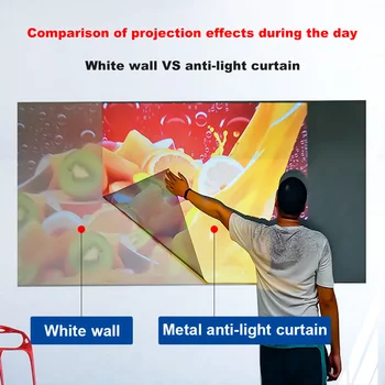 Tragbare Projektor-Leinwand, hohe Helligkeit, 16:9 Metall-Anti-Licht-Vorhang, 84, 100, 120, 133, 150 Zoll