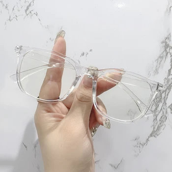 Transparente Computerbrille PC-Rahmen für Damen und Herren Anti-Blaulicht Eckige Brillen Blaulichtfilter