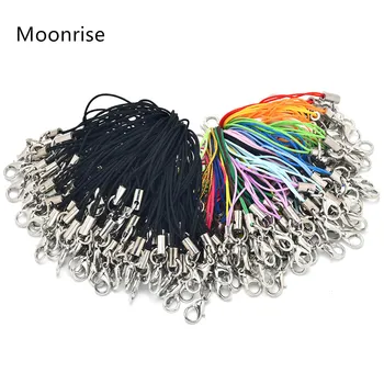 Schwarzes Band Charm Cord Lanyard Lariat Strap Cords Karabinerverschluss Seil Schlüsselanhänger (50 Stück)