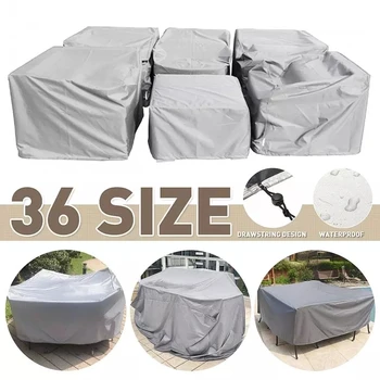 Mehrzweck-Möbelabdeckung Wasserdicht für Garten, Terrasse, Strand, Sofa, Stuhl, Tisch in Schwarz und Silber