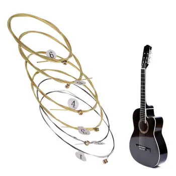Universelle Akustik gitarren saite Messing sechseckige Stahl kerns aiten für Musik instrumente (6 Stück)