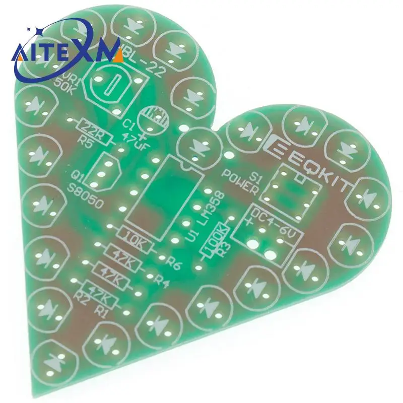 DIY-Kit, Herzform, Atemlampen-Kit, Atem-LED-Suite, Rot, Weiß – Bild 5