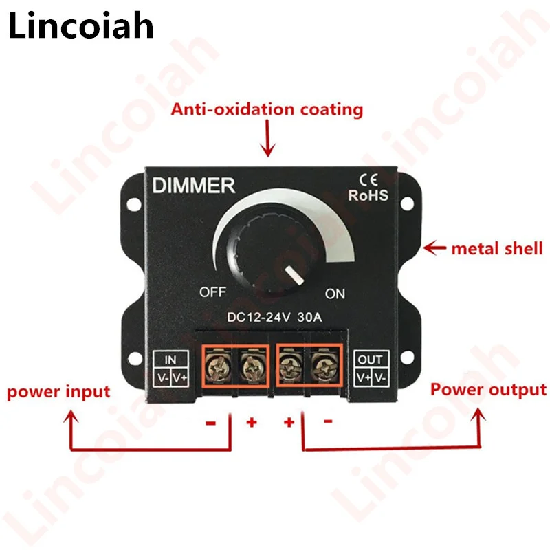 LED-Lichtleisten-Dimmer, DC12V-24V 30A PWM-Dimmcontroller für – Bild 3