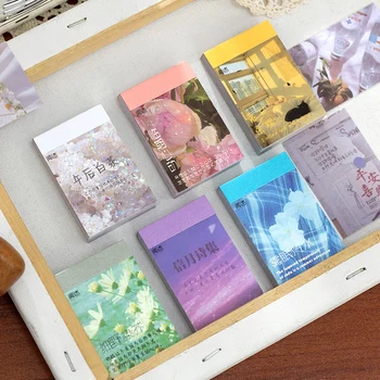 Yoofun 50 Blatt natürliche Landschafts- und Kunstgemälde, Schreibwaren-Aufkleber, Buch, ästhetische